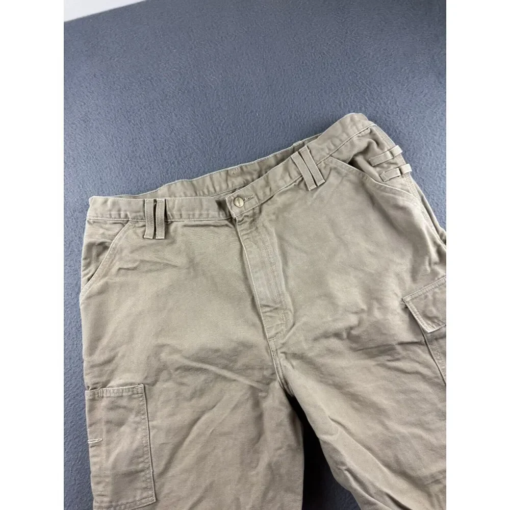 Carhartt Pants Mens 38x27 Brown Vintage Cargo Duck Canvas Carpenter B112 DES 90s